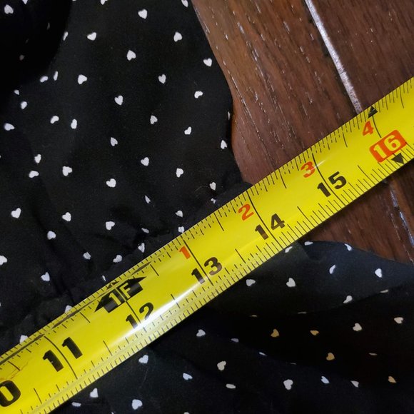 GAP Heart Polka Dot Tie Ruffle Sleeved Dress black and white M - Picture 7 of 8